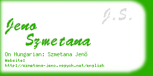 jeno szmetana business card