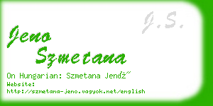 jeno szmetana business card